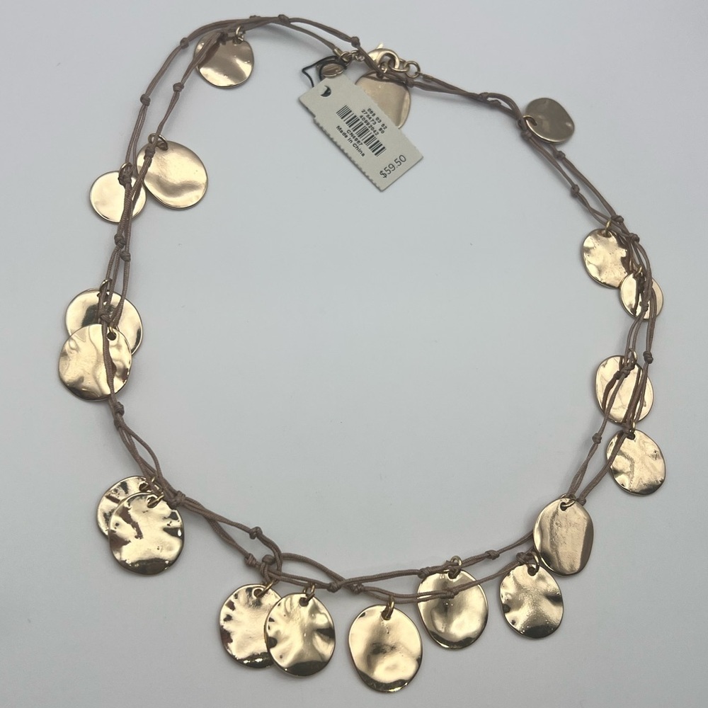 Bohemian Gold Disc Statement Necklace - Picture 2 of 6